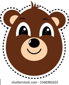 brown bear head happy isolated