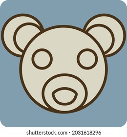 Brown bear head, illustration, vector, on a white background.