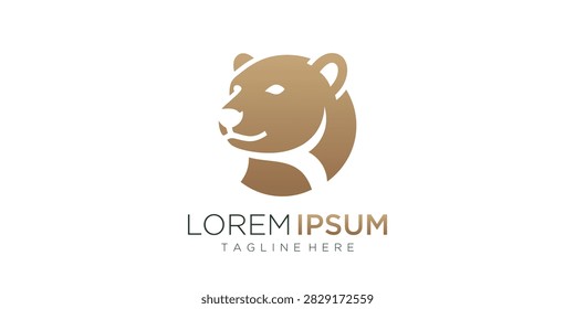 A brown bear head logo design