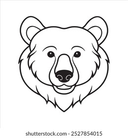 Brown Bear head vector art design