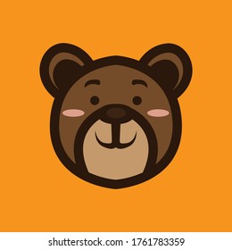 Brown Bear head vector Illustration