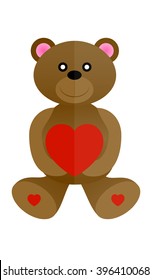 brown bear with heart in hands
