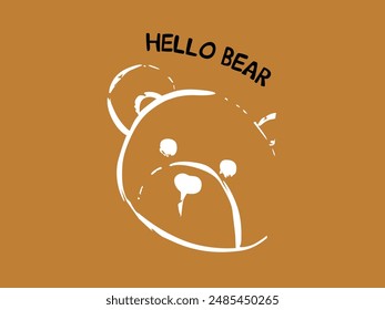 un oso marrón con un oso hola en su cara