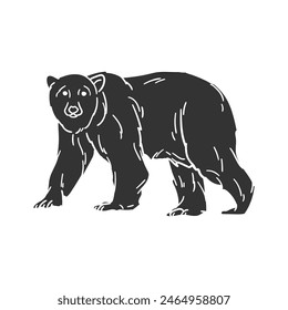 Brown Bear Icon Silhouette Illustration. Animals Vector Graphic Pictogram Symbol Clip Art. Doodle Sketch Black Sign.