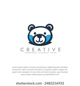 Brown bear icon vector Illustration.Bear cartoon animal logo. Polar bear logo concept vector template design.