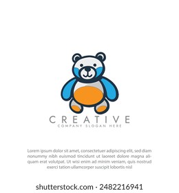 Brown bear icon vector Illustration.Bear cartoon animal logo. Polar bear logo concept vector template design.