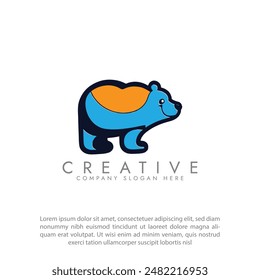 Brown bear icon vector Illustration.Bear cartoon animal logo. Polar bear logo concept vector template design.