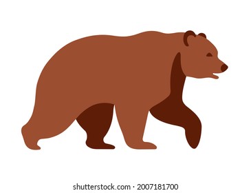 Braunbär-Symbol. Wilde Tiere. Vektorgrafik, flach einzeln auf weißem Hintergrund.