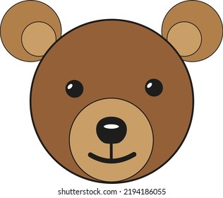 Brown bear, illustration, vector on a white background.