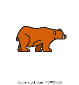 Brown Bear Line Icon