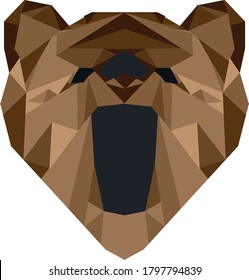 brown bear made with low poli