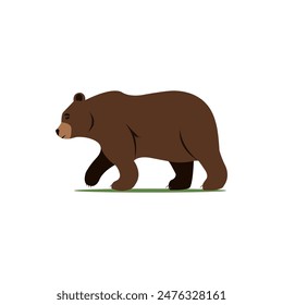brown bear on the lawn. grizzly. vector