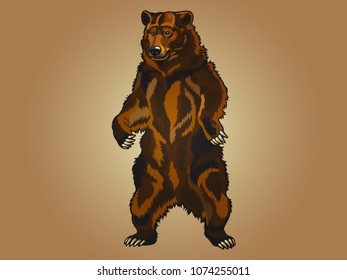 Brown bear on two legs
