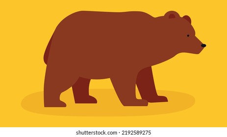 brown bear on yellow background