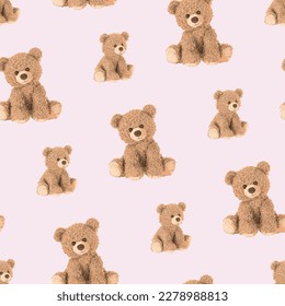 brown bear pattern in cream background