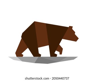 Brown bear polygonal art image. vector illustration