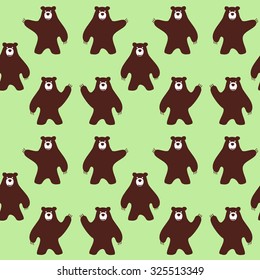 Brown bear seamless pattern