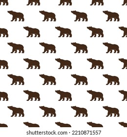 Brown bear seamless pattern for background, texture, packaging, gift wrapping, wallpaper, fabric