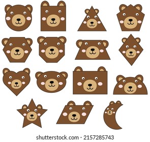 Brown Bear Shapes Kids Create Preschool Stock Vector (Royalty Free ...