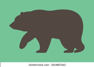 brown bear side view, vector silhouette isolated