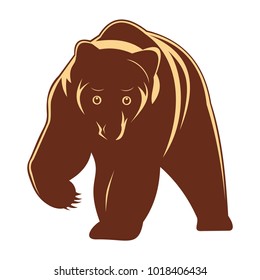 Brown bear silhouette icon vector illustration isolated on white