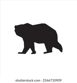 Brown bear silhouette symbol icon vector, walking grizzly silhouette icon design illustration. Dangerous sign, safari vector icon illustration. 