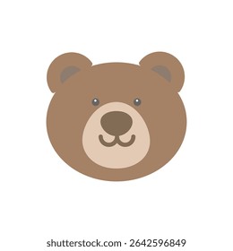 Brown bear simple icon illustration material