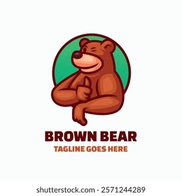 Brown Bear Simple Mascot Logo