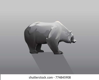 Brown bear standing safely on four legs