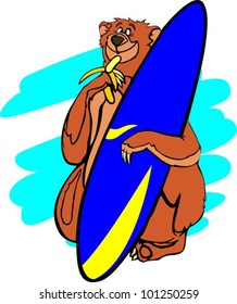 Brown Bear and Surfing