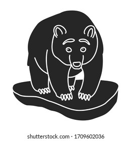 Brown bear vector icon.black vector icon isolated on white background brown bear.