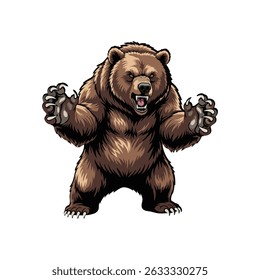 brown bear vector illustration on white background