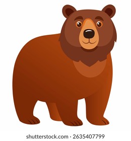 Brown bear vector on white background.