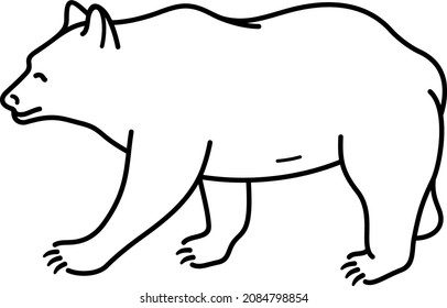 Brown bear. Vector outline illustration.