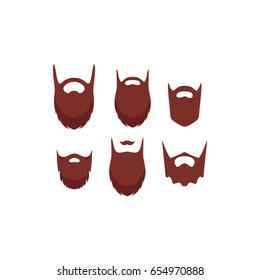 Brown Beard Vector Set Graphics Illustration