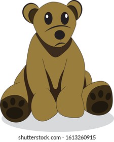 Brown bear's hand drawn on a paper box. vector illustration