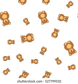 Brown bears on a white background. pattern seamless background.
