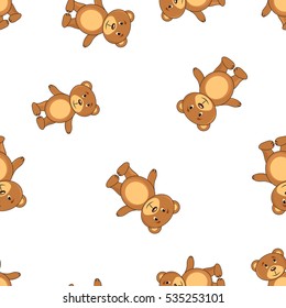 Brown bears on a white background. pattern seamless background.