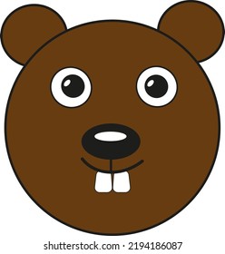 Brown beaver, illustration, vector on a white background.