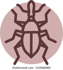 Brown Bedbug, Illustration, Vector On A White Background.