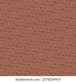 Brown bedspread with a pattern consisting of some signs or simple decorative elements. Textile material for upholstery, curtains, covers, clothing items and others. Abstract vector.