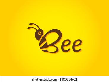 brown bee logo on orange background