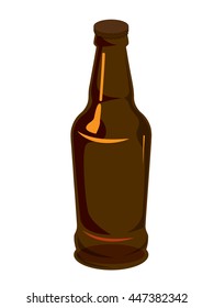 Brown beer botle vector