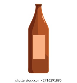 Botella de cerveza marrón con la etiqueta en blanco que se coloca en un fondo blanco, ideal para exhibir su producto