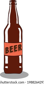 a brown beer bottle drink