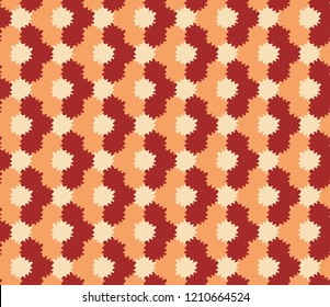 Brown and beige abstract geometric tessellation unusual seamless pattern for textile design, fabric. Vector illustration