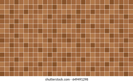 Brown and beige ceramic floor and wall tiles. Abstract vector background. Geometric mosaic texture. Simple seamless pattern for backdrop, advertising, banner, poster, flyer or web