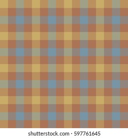 Brown beige check tablecloth seamless pattern. Vector illustration.