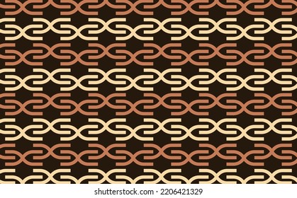 Líneas curvadas de color marrón y beige con azulejos. Patrón tradicional. Adecuado para tela, tarjeta, cubierta, impresiones, banner y fondo.