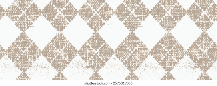 brown beige diamond  argyle vector pattern seamless geometric background for clothing, rhombus geometric, retro thin line, applicable for wrapping, banners, fabric , paper, socks, sweater, winter